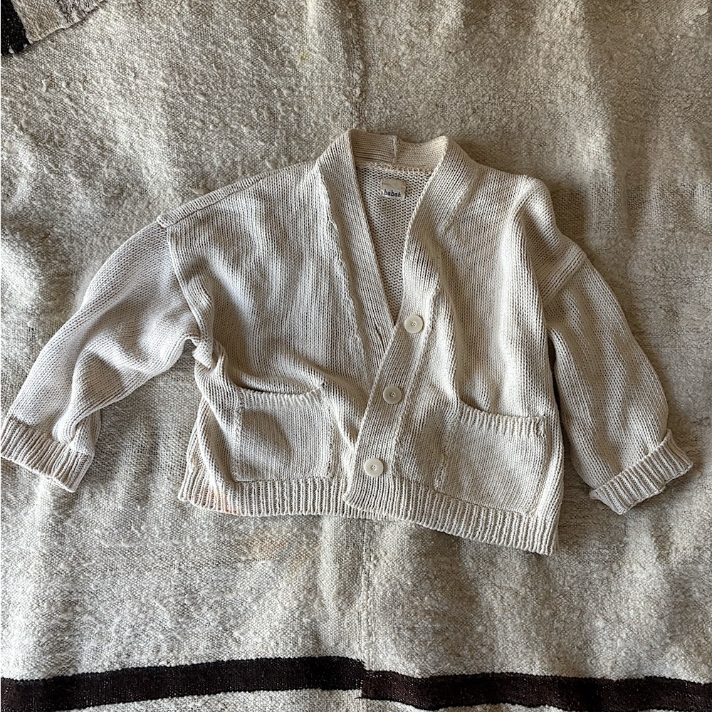 Babaa No. 22 Cotton Cardigan in Natural